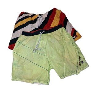 VINTAGE 90's Tommy Hilfiger Sailing Gear Swim Trunks Mens LARGE Lot Of TWO